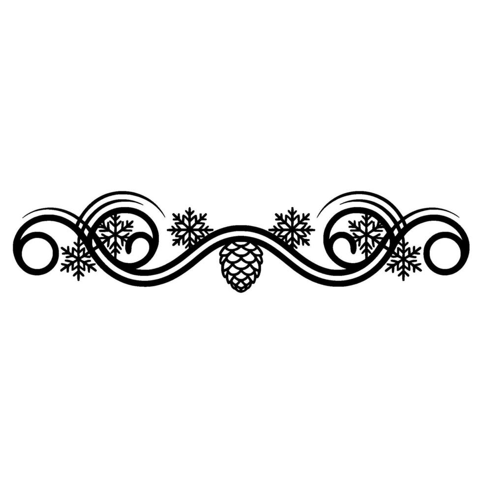 Elegant Winter Border Pinecone Snowflake Ornamentation vector