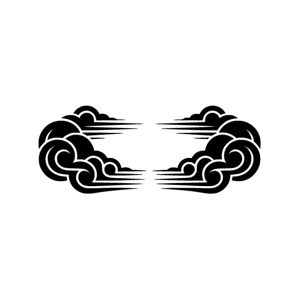 Stylized Cloud Motifs, Minimalist , Symbolic Elements vector