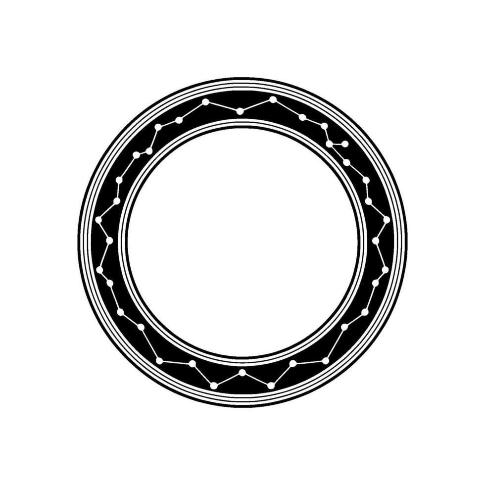Geometric Circuitry, Minimalist Circle, Abstract Connection vector