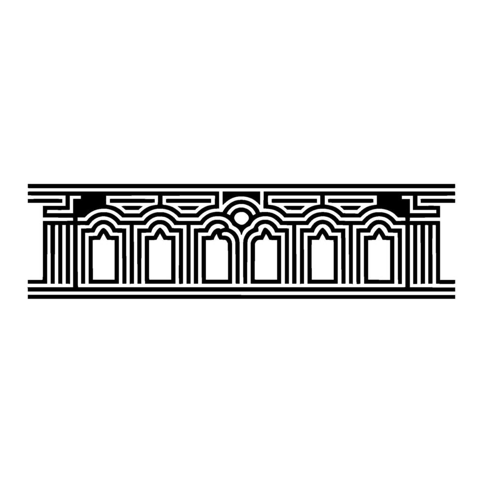 Geometric Deco Border, Minimalist Black White - Linear vector