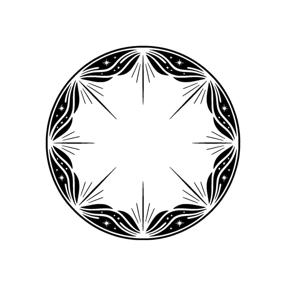 Geometric Starburst Ornament, Minimalist vector