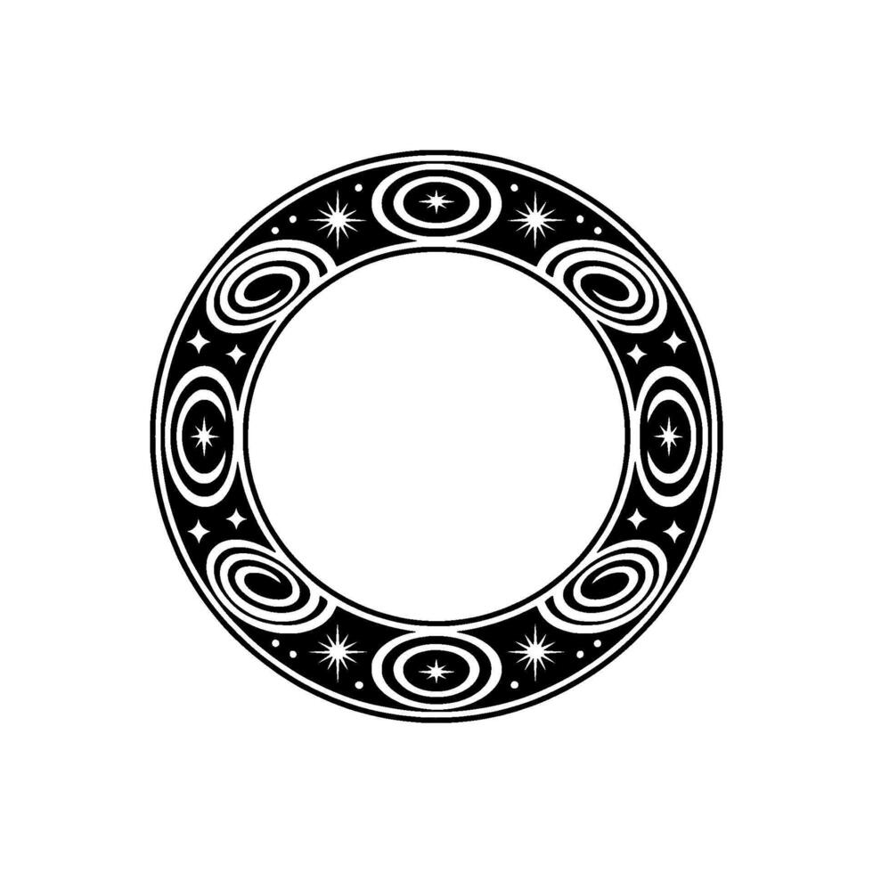 Stylized Circular Ornament, Tribal , Minimalist vector