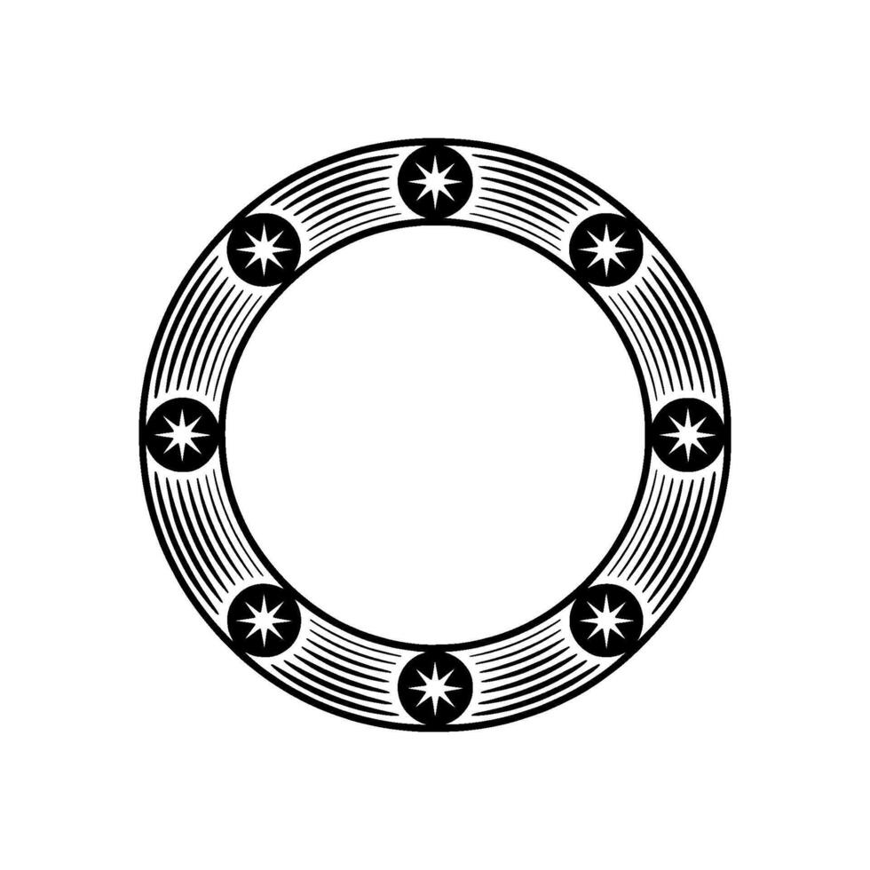 Stylized Starburst Circle, Minimalist Emblem vector