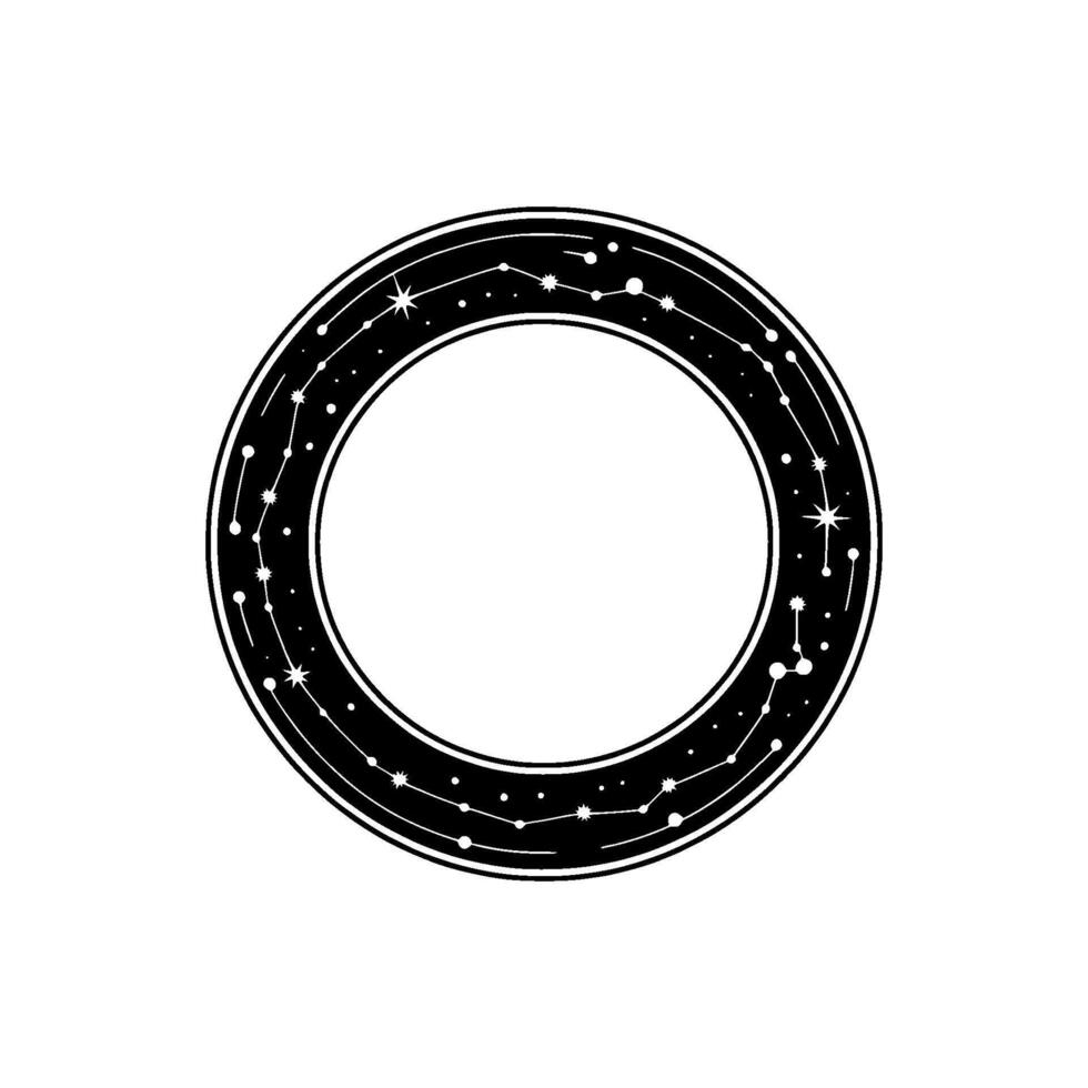 Celestial Circle Minimalist Starry Constellation vector