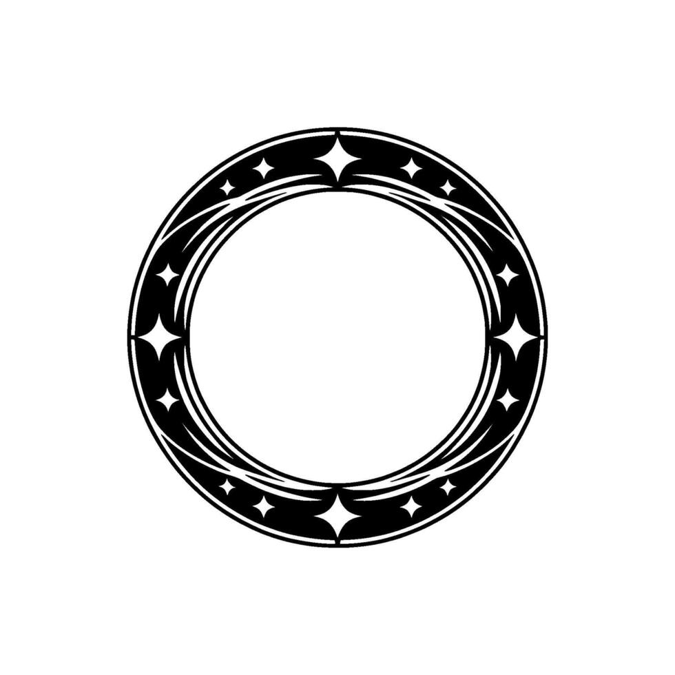 Celestial Circle Vintage Ornament, Symbolic vector