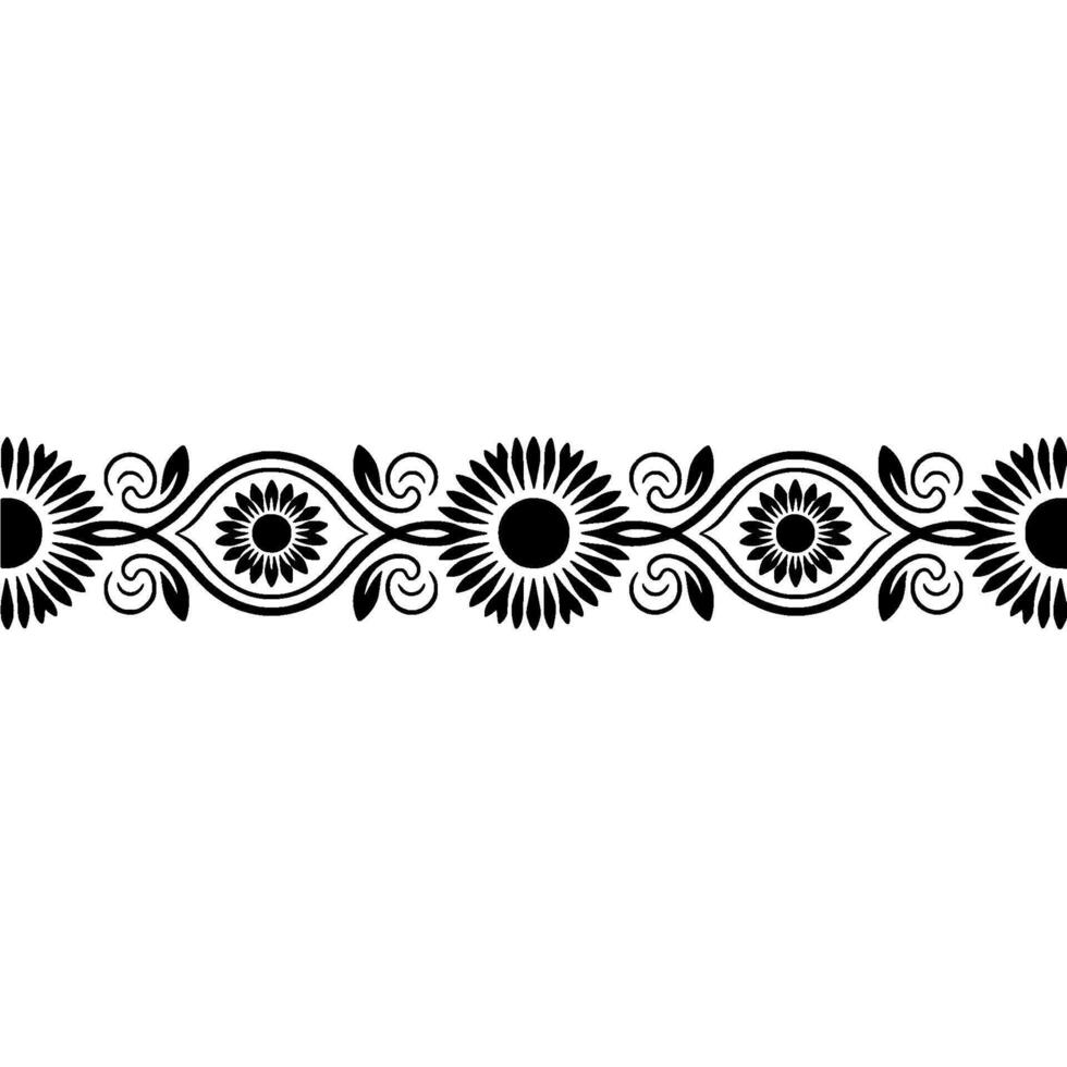 Elegant Floral Border, Vintage , Decorative Element, Sunflowers vector