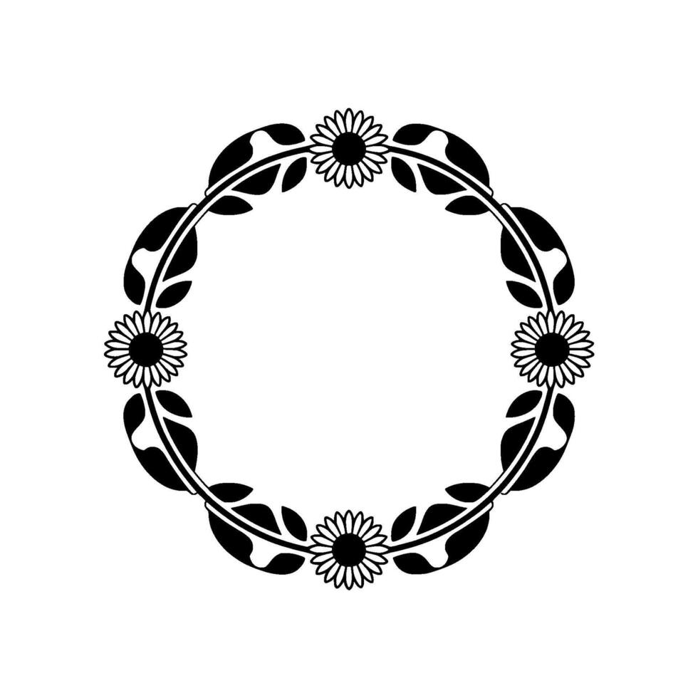 Elegant Floral Border, Vintage , Circular Frame vector