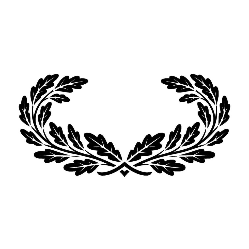 Elegant Black Laurel Wreath, Vintage , Symbolic Award vector