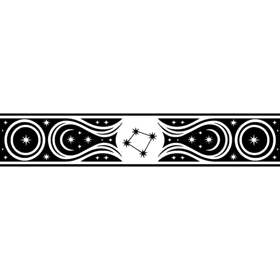 Celestial Border Stylized Constellation vector