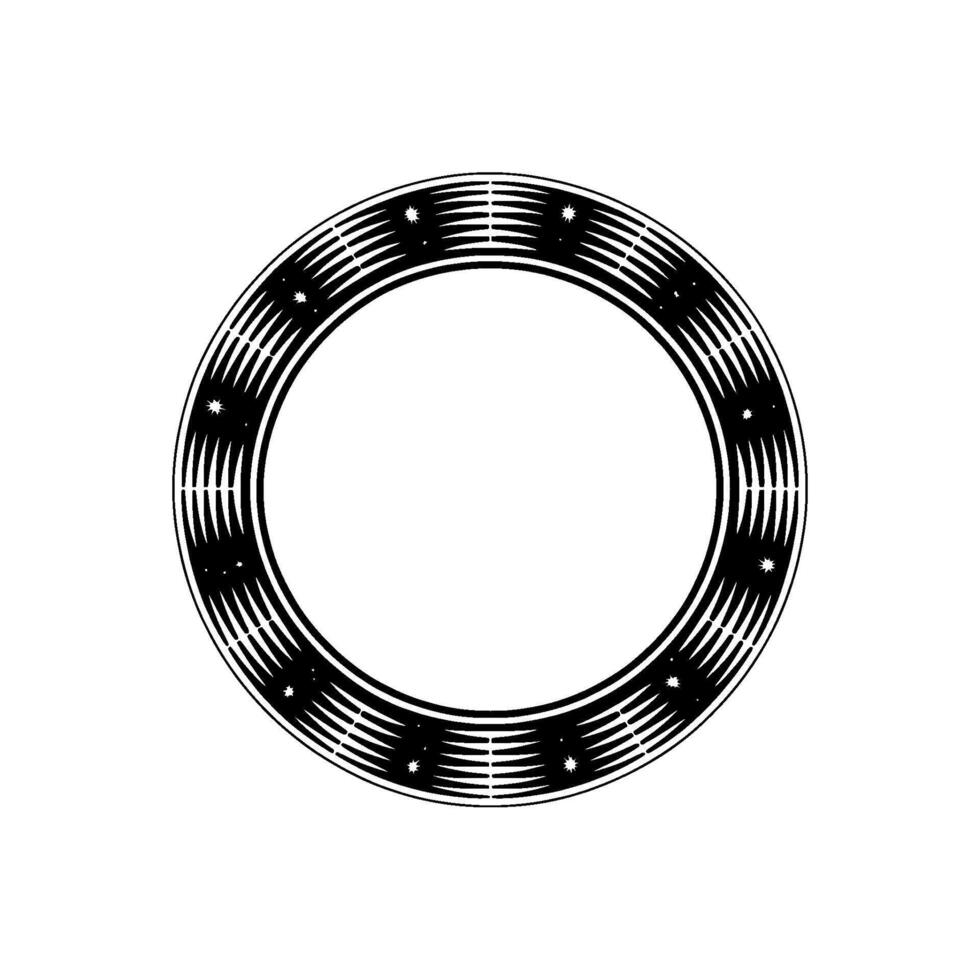 Celestial Circle Minimalist Starburst Frame vector