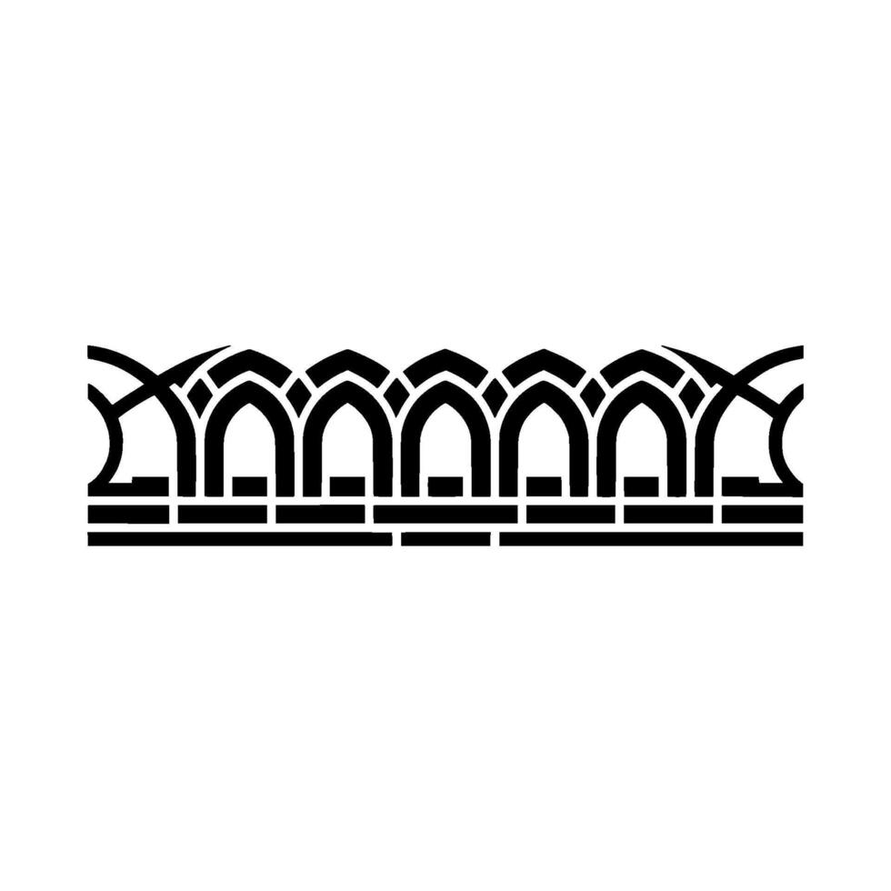 Art Deco Architectural Ornament Border, Minimalist vector