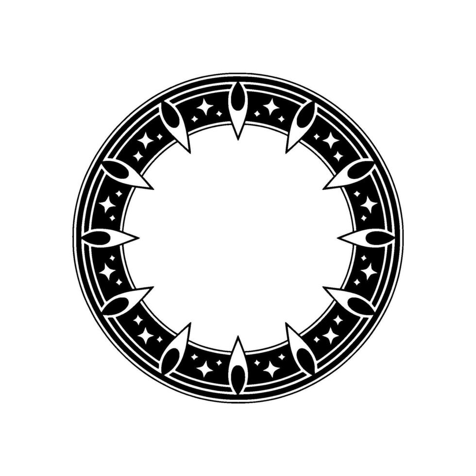 Geometric Starburst Border, Minimalist, Circular vector