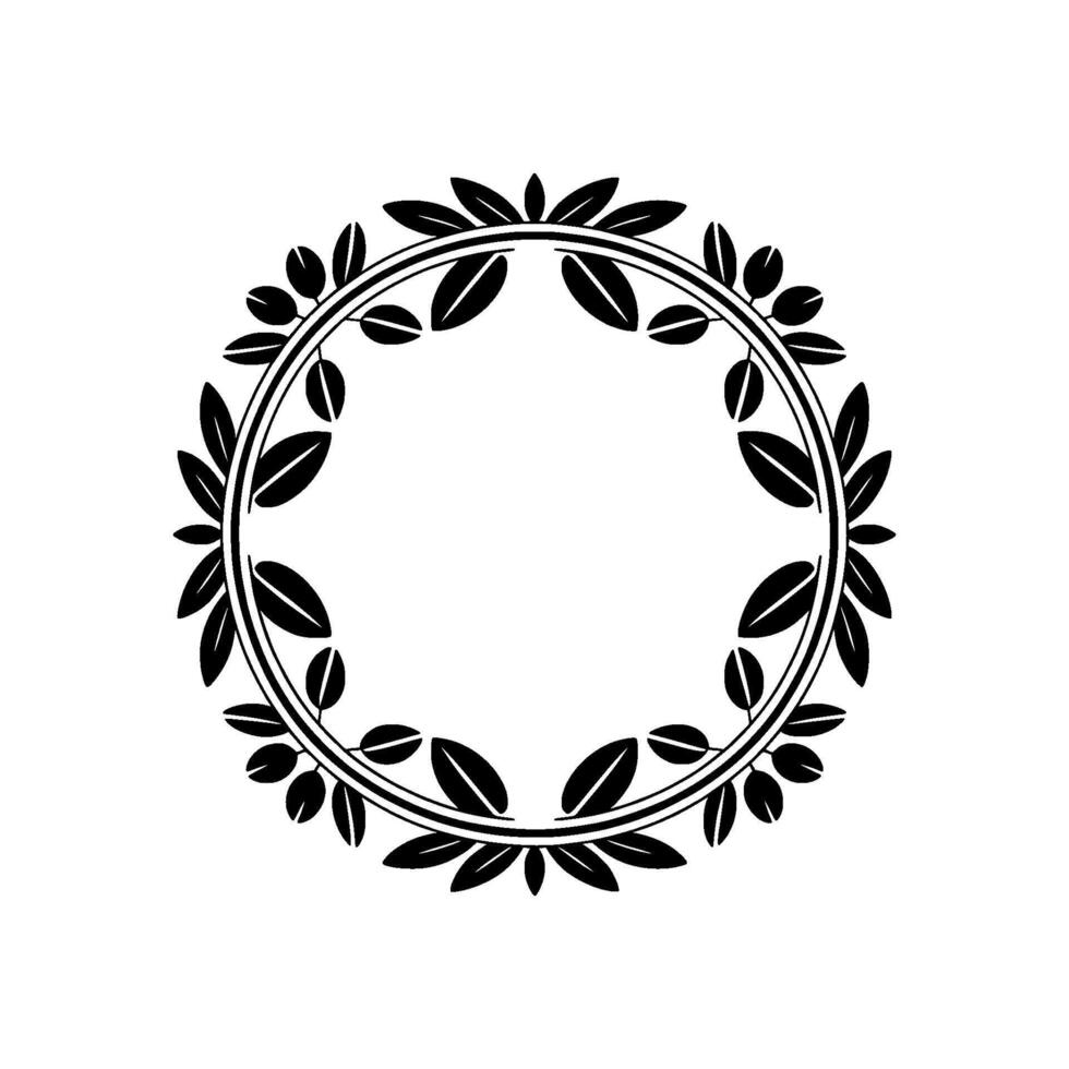 Elegant Laurel Wreath, Minimalist , Circular Emblem, Foliage vector