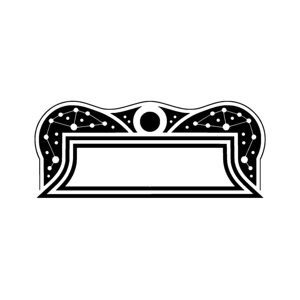 Celestial Frame Art Deco Starburst Ornament, Minimalist vector