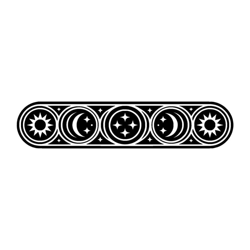 Celestial Cycle Geometric Moon Sun Ornament vector