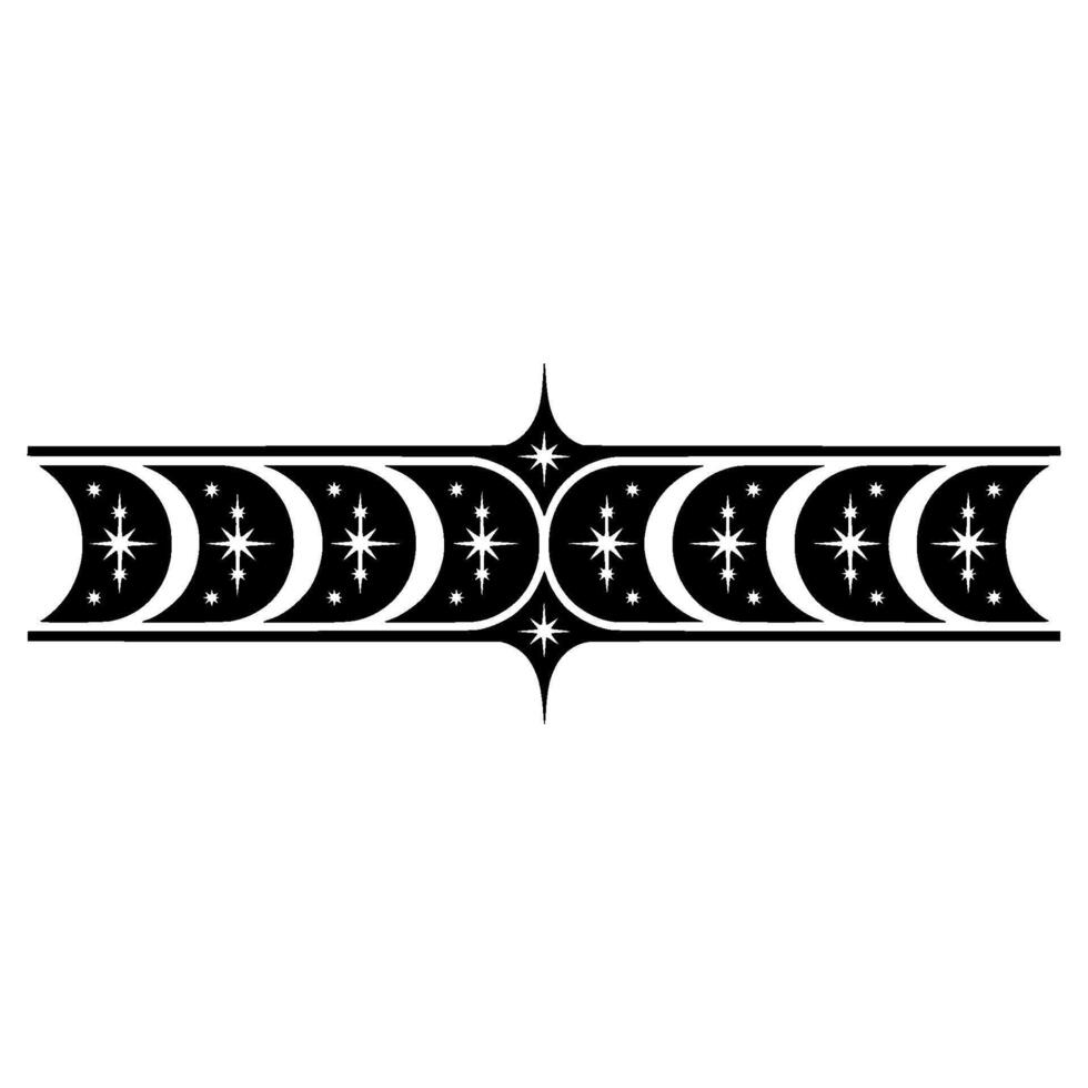 Celestial Crescent Moon Cycle, Vintage Illustration vector
