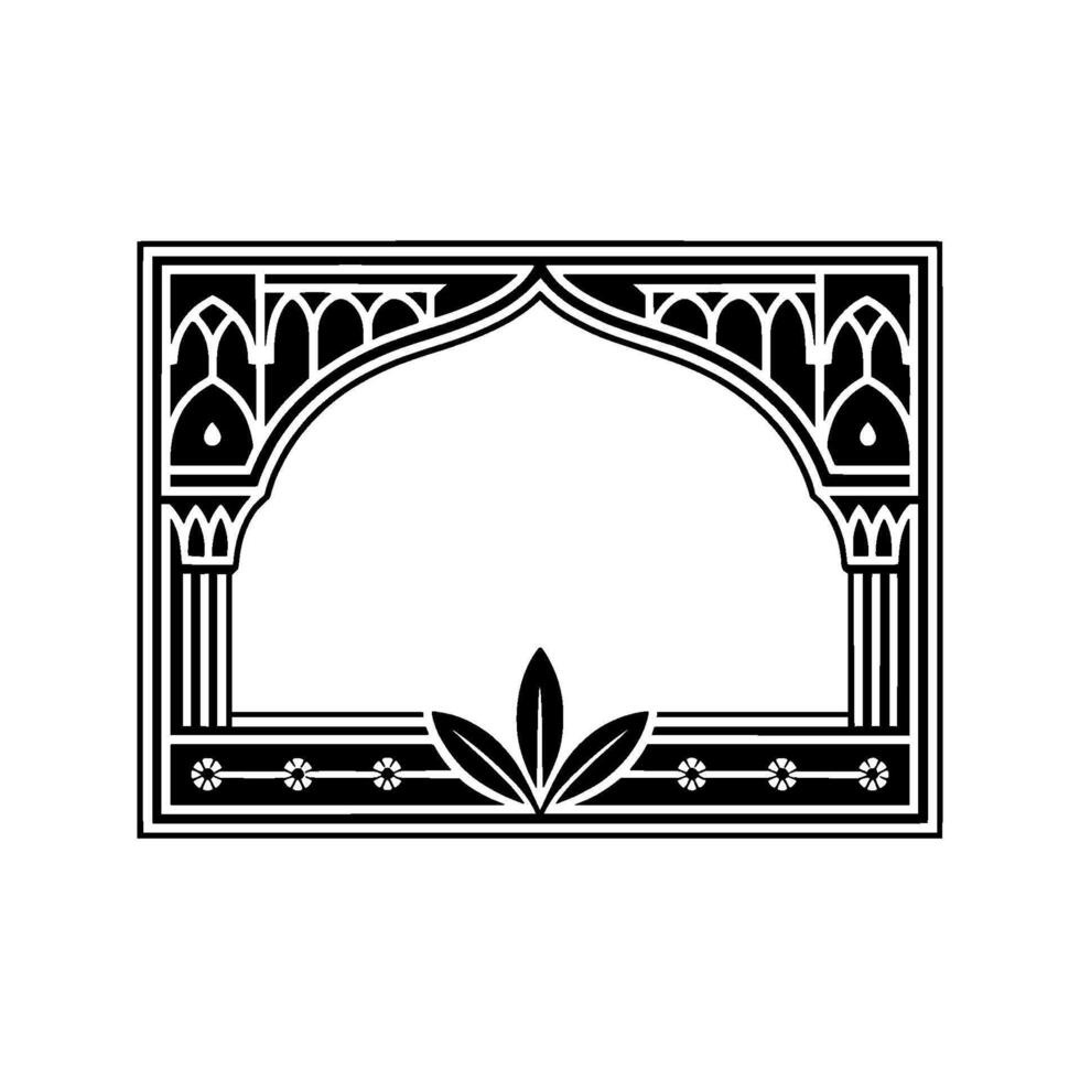 Art Deco Arch Frame, Elegant Ornamentation, Vintage vector