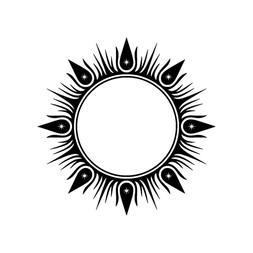 Celestial Emblem Stylized Sun Border vector
