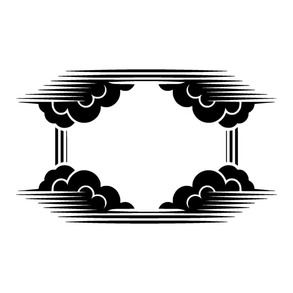 Stylized Cloud Frame, Minimalist , Vintage Aesthetic vector