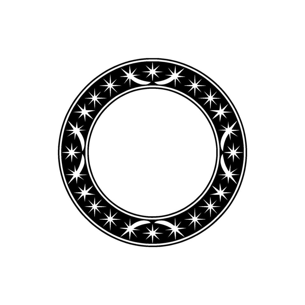 Stylized Starburst Circle, Minimalist Emblem, Geometric vector