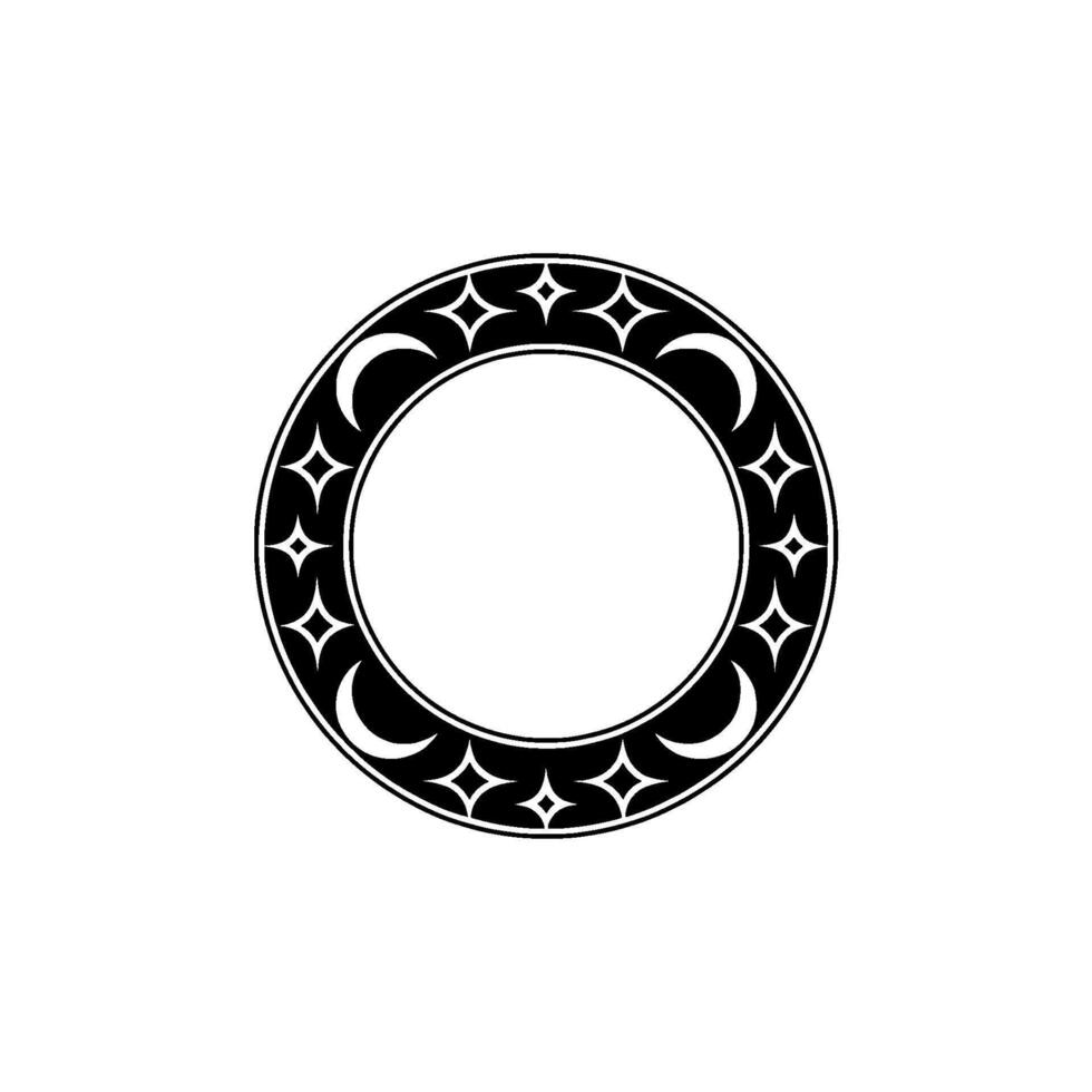 Celestial Circle Tribal Moon Motif, Minimalist vector