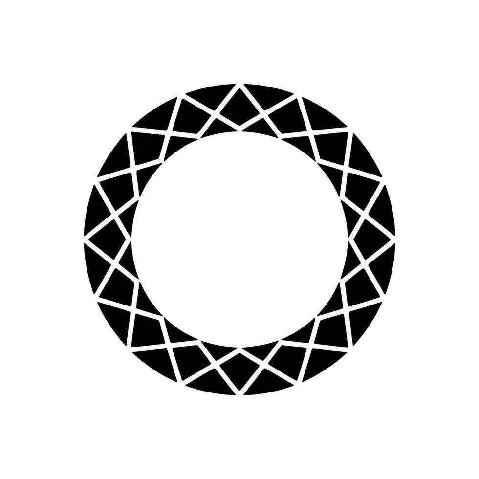 Geometric Diamond Ring, Minimalist , Circular Motif vector