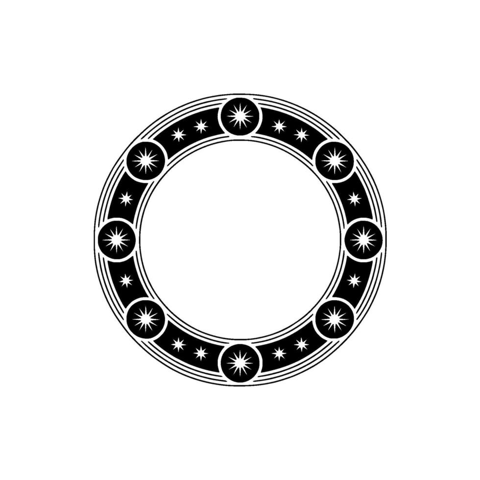 Celestial Ring Minimalist Starburst Border vector
