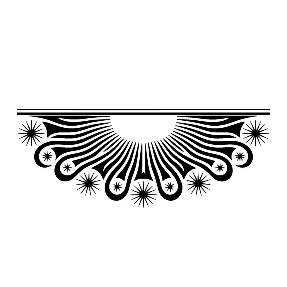 Stylized Radiant Wave, Minimalist Black White vector