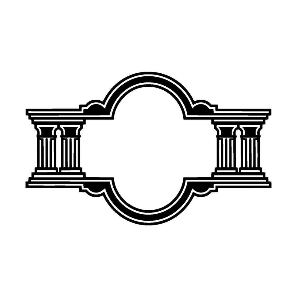 Classical Arch Emblem, Elegant , Monumental Style vector