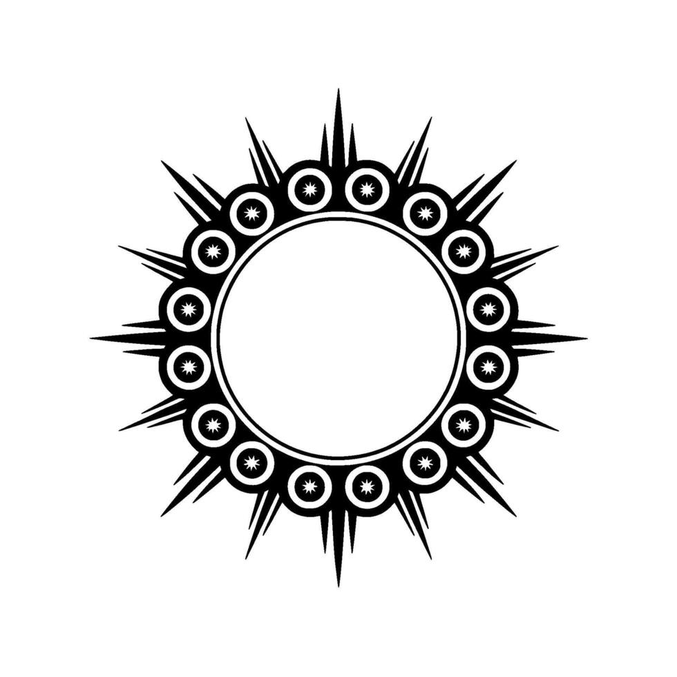 Geometric Tribal Frame, Stylized Sunburst vector