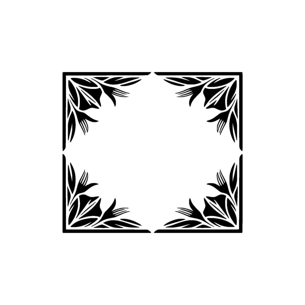 Elegant Botanical Frame, Vintage Style, Minimalist, Art deco vector