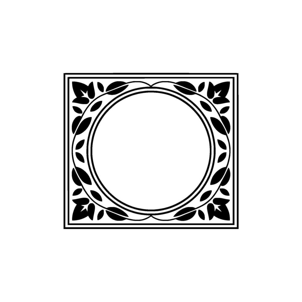 Art Deco Frame, Elegant Ornament, Vintage, Floral vector
