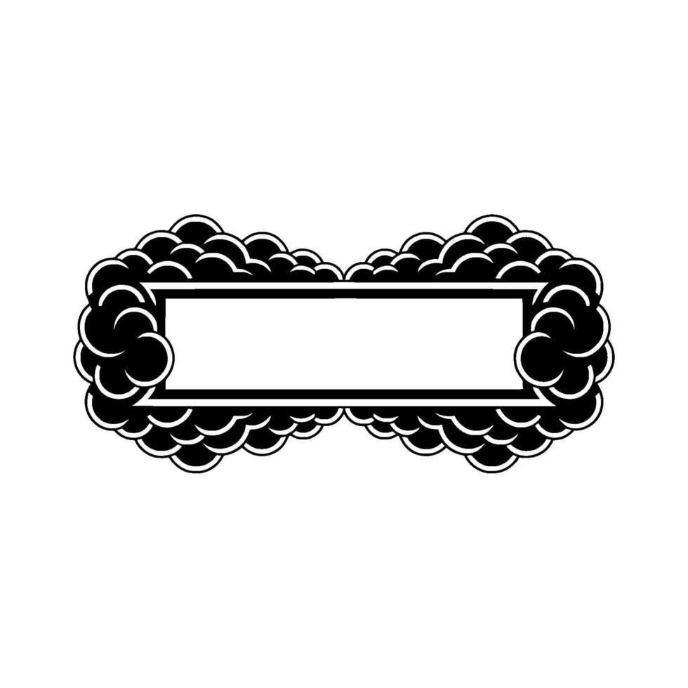 Stylized Cloud Frame, Minimalist , Decorative Border vector