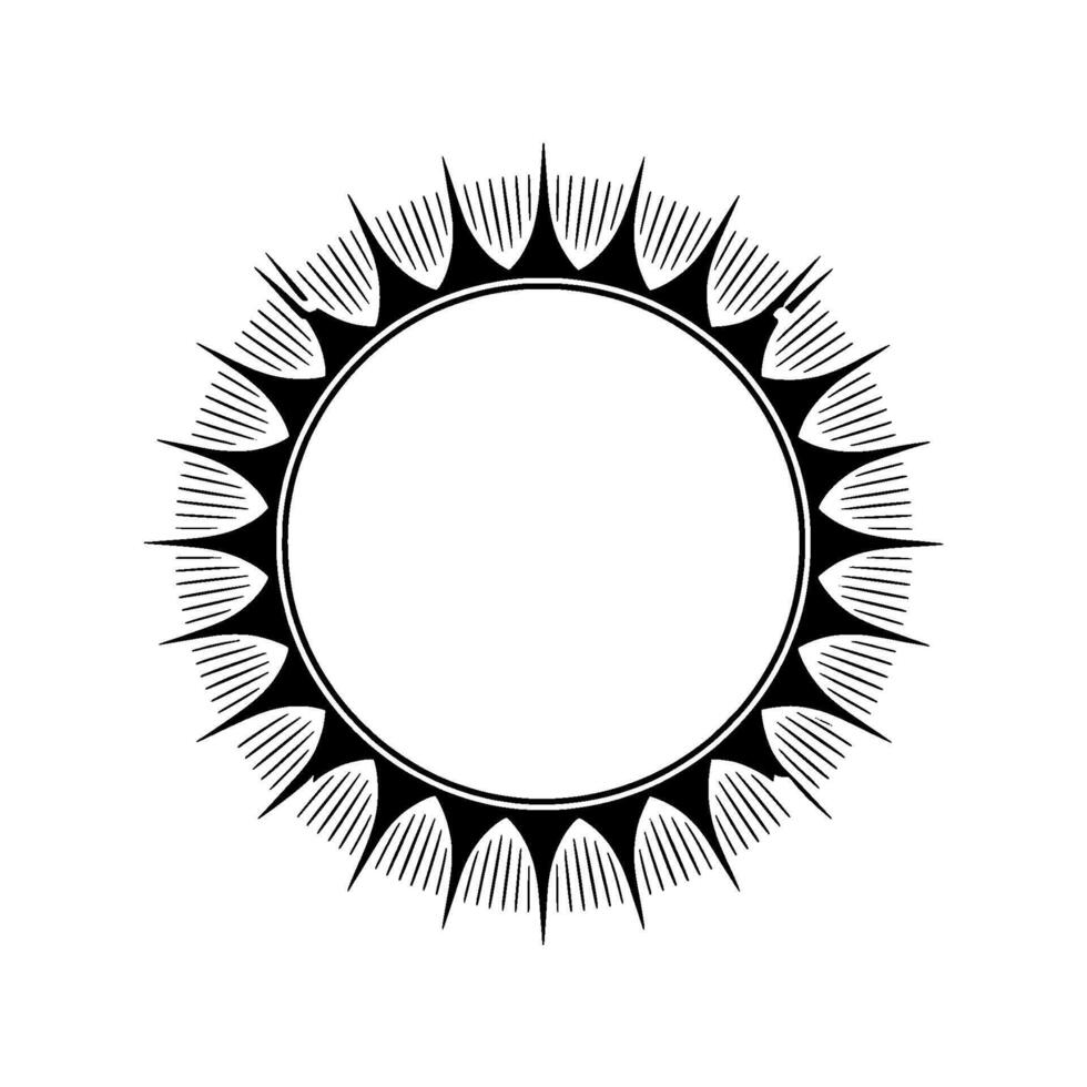 Geometric Sunburst, Minimalist Circle, Abstract vector