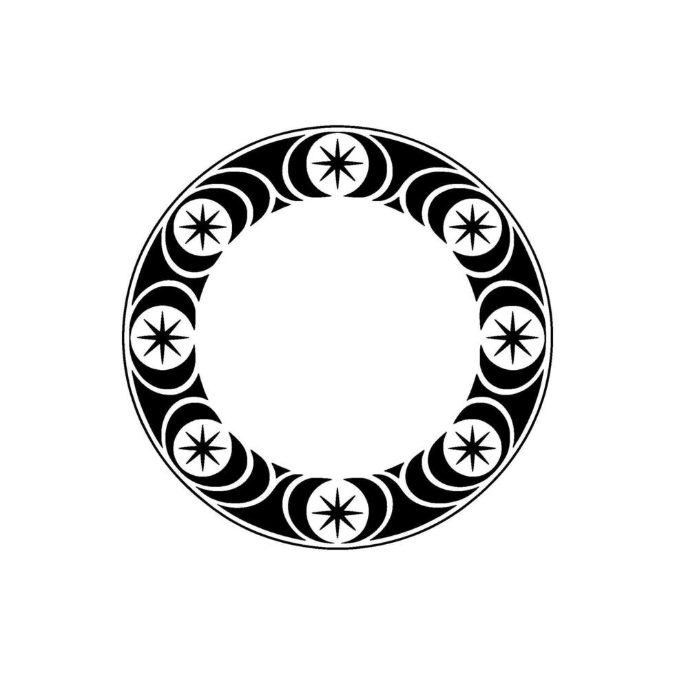 Lunar Cycle Emblem, Celestial Progression, Minimalist vector