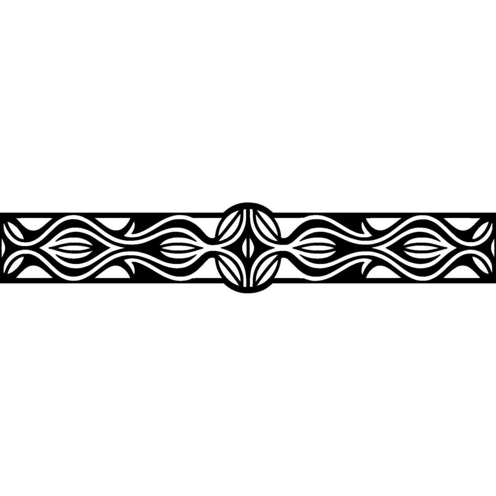 Art Deco Botanical Border Elegant Linear vector