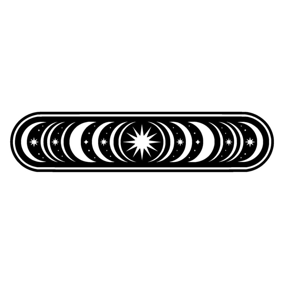 Celestial Cycle Minimalist Moon Star Illustration vector
