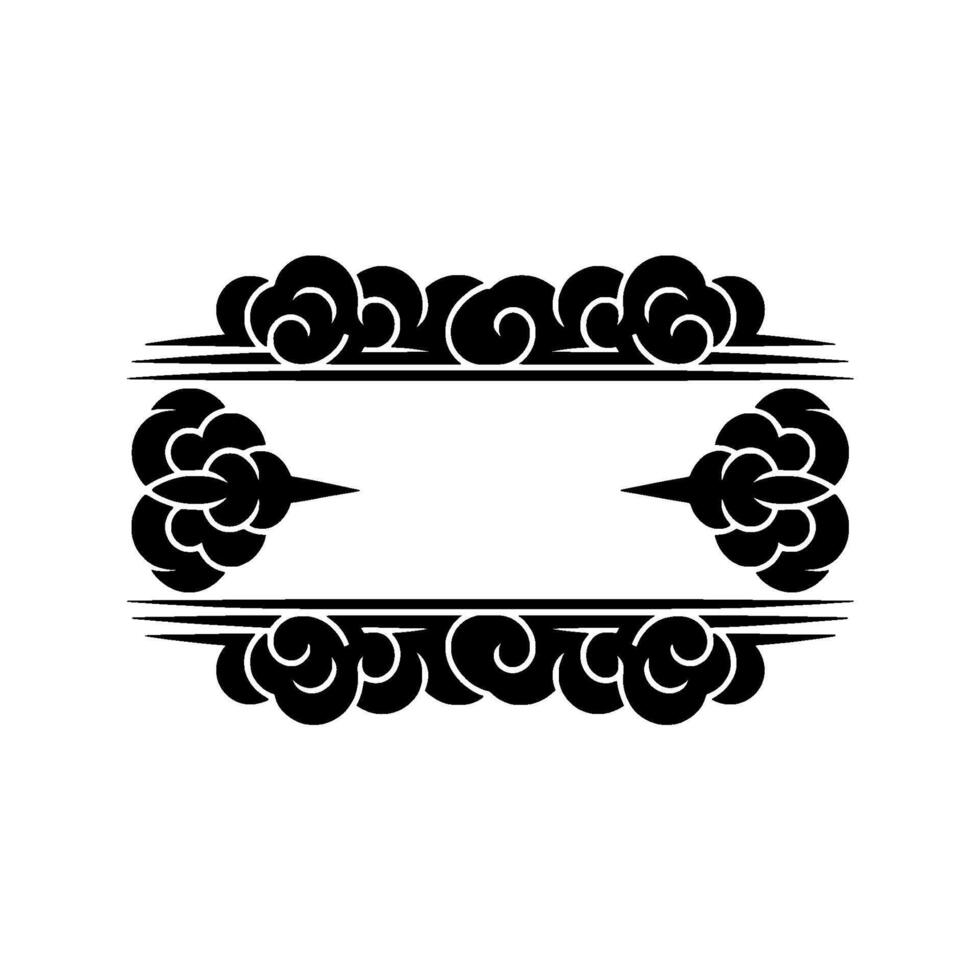 Elegant Black Ornamental Border, Vintage, Minimalism vector
