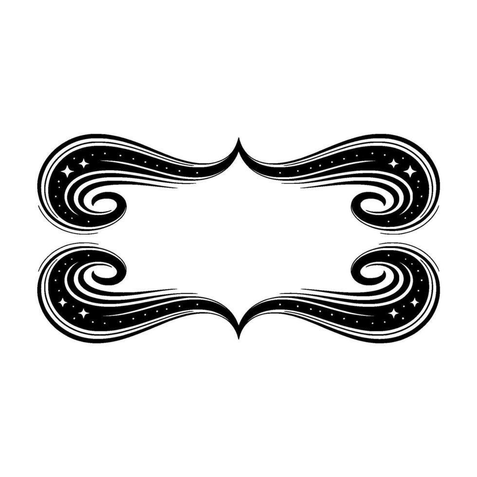 Elegant Swirl Frame, Celestial , Vintage Ornament vector