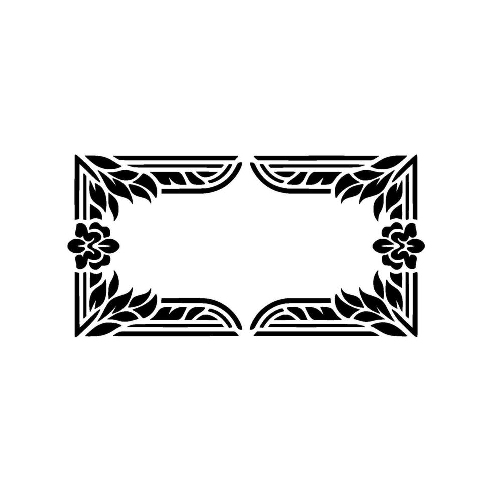 Elegant Black Frame, Art Deco Botanical Border vector
