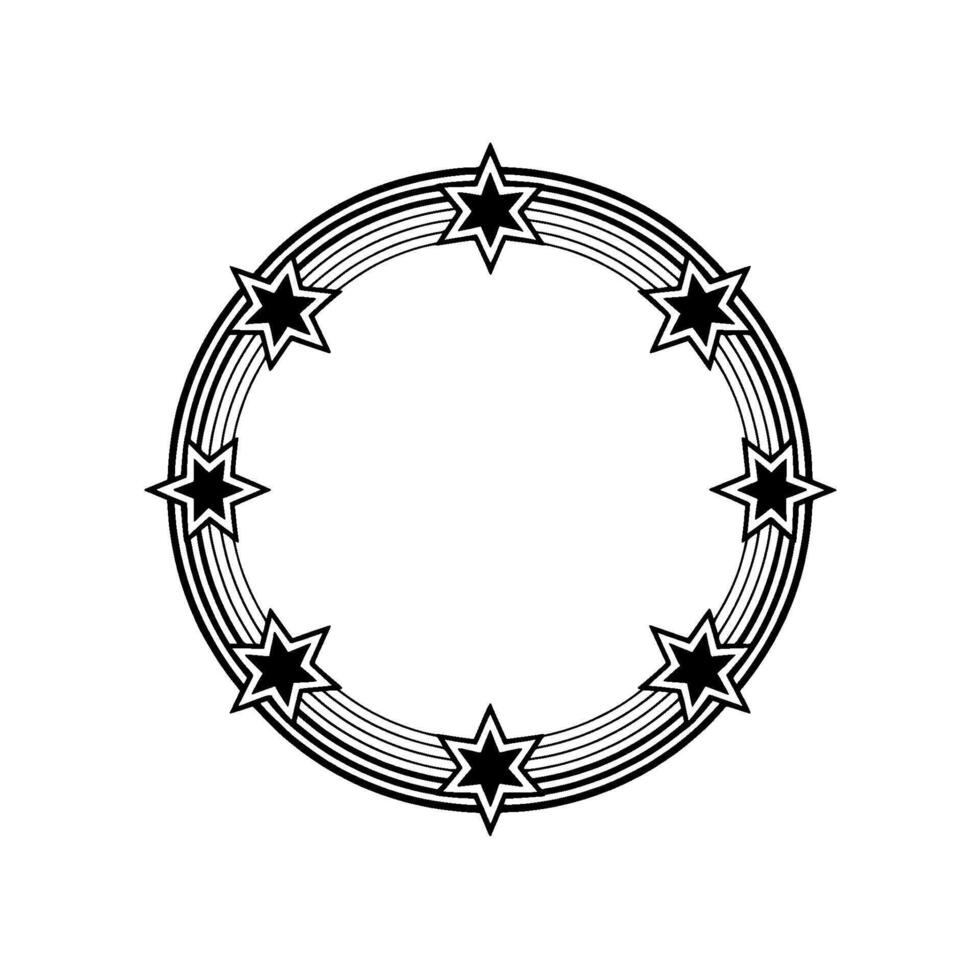 Geometric Starburst Frame, Retro , Circular Motif vector