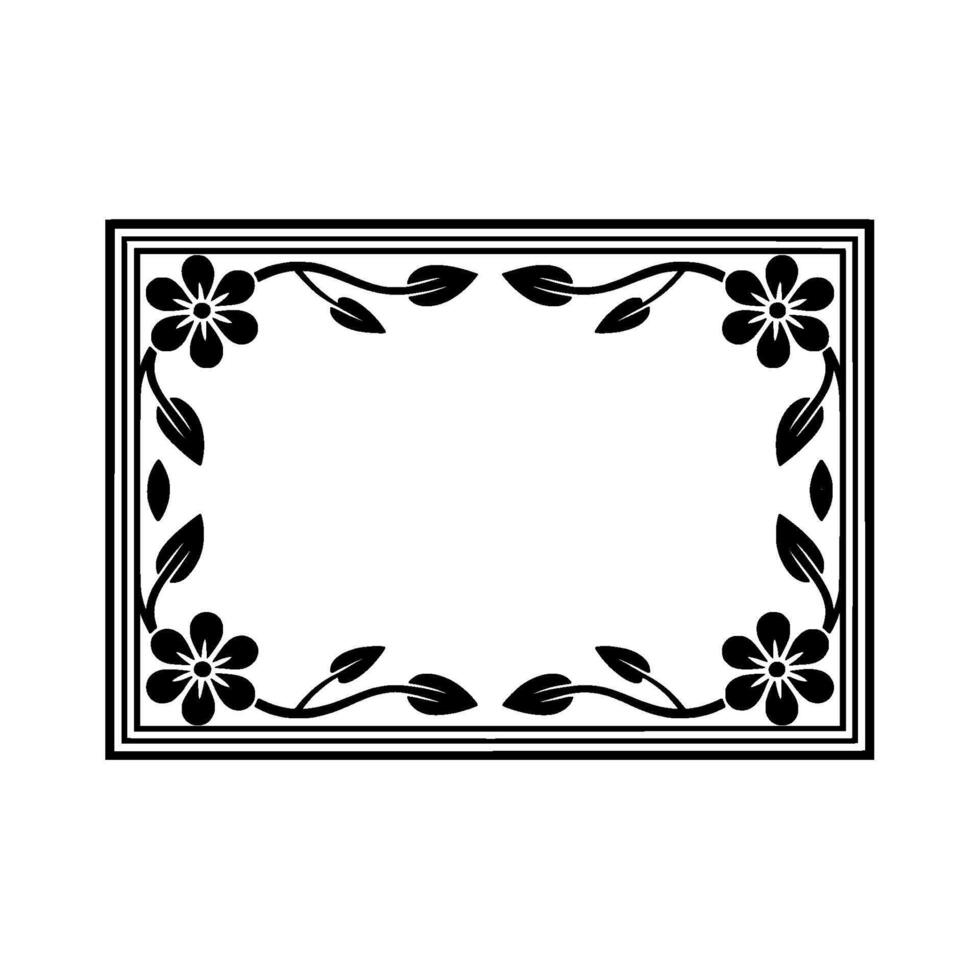 Elegant Floral Frame, Vintage , Minimalist Illustration - Botanical vector
