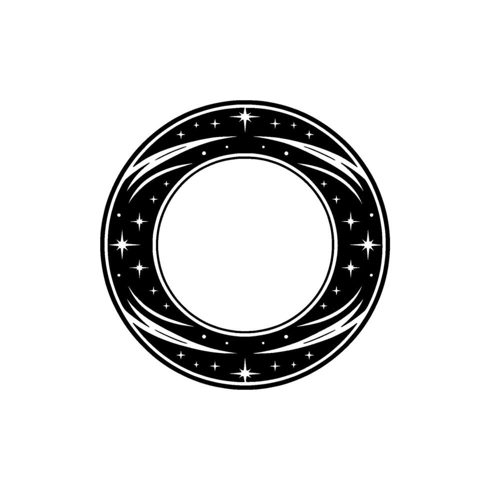 Celestial Circle Emblem, Vintage Starburst vector