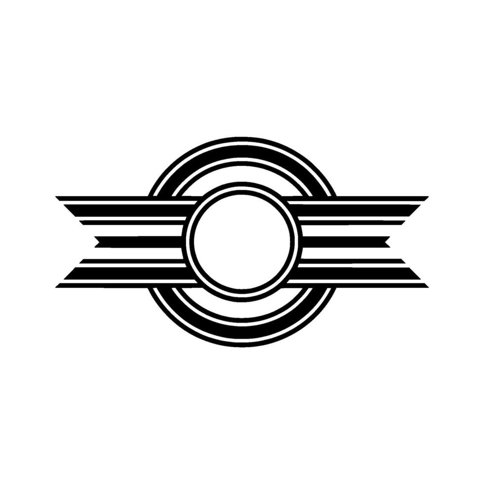 Retro Circular Emblem, Streamlined , Vintage Aesthetic vector
