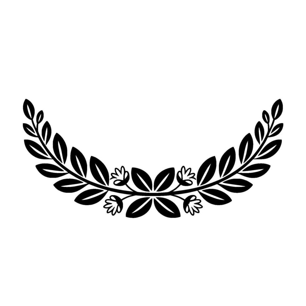 Elegant Black Laurel Wreath, Vintage Element vector