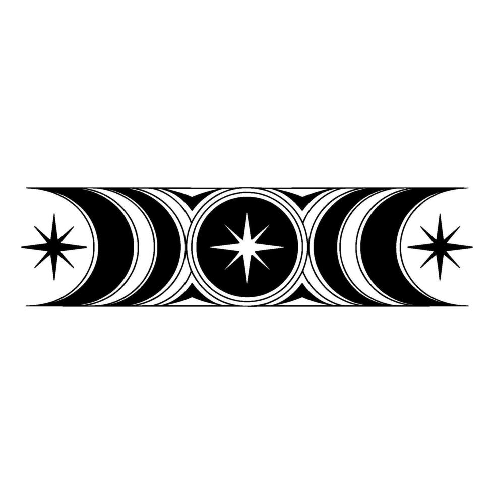 Celestial Cycle, Minimalist Moon Phases Starburst vector