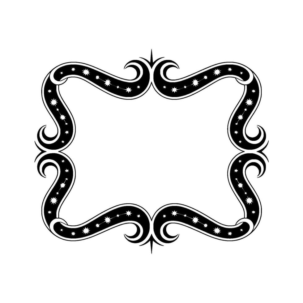 Intricate Tribal Frame, Celestial Accents vector