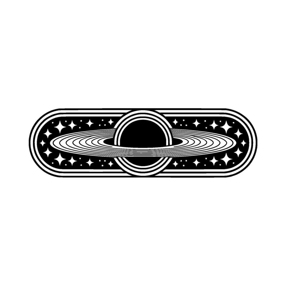 Celestial Voyager Retro Saturn Illustration vector