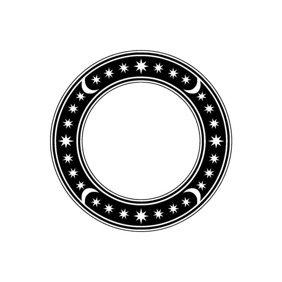 Celestial Circle Lunar Stellar Emblem - Moon vector