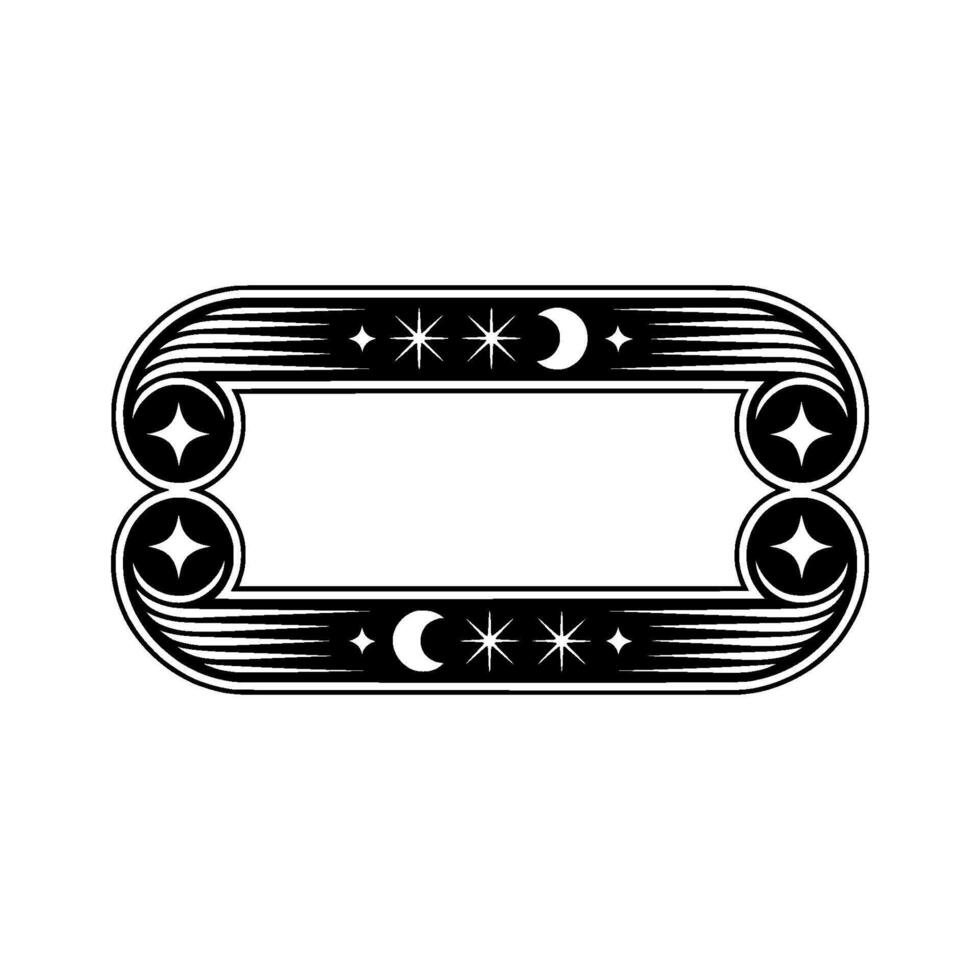 Art Deco Celestial Frame - Vintage Night Sky vector